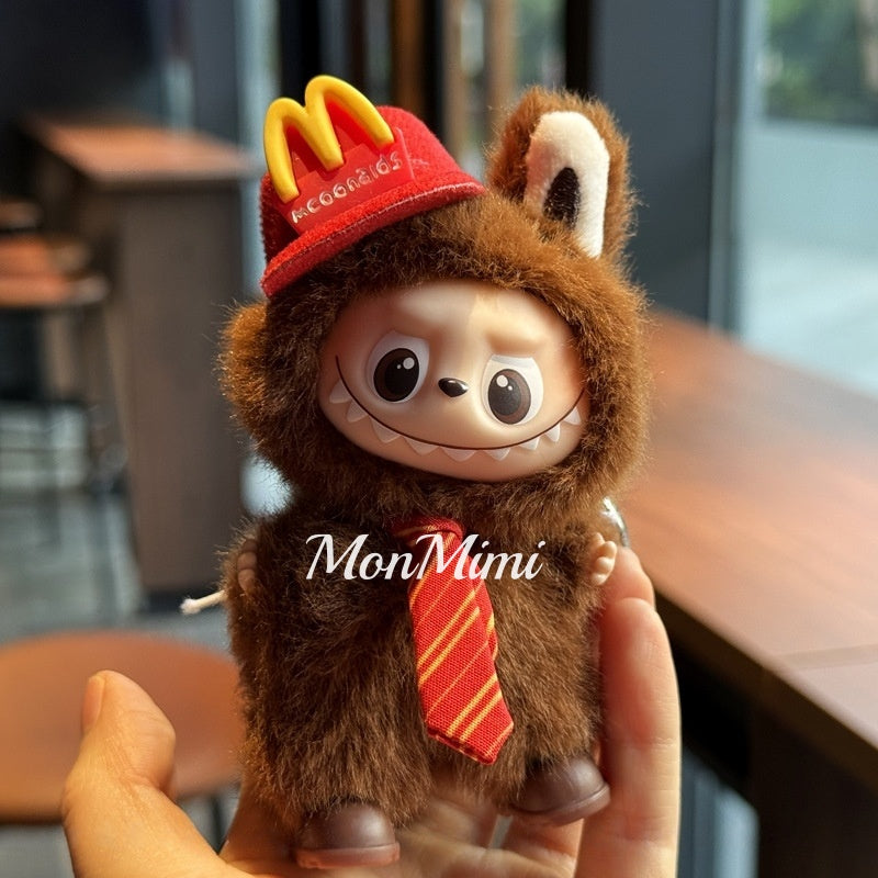 10cm Mini Monsters Labubu Cloth McD’s Mini Staff Costume-Lm002