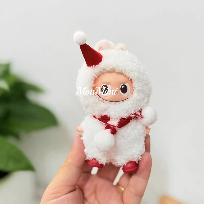 10cm The Monsters Labubu Cute Christmas Snowman Doll Outfit – Lm006