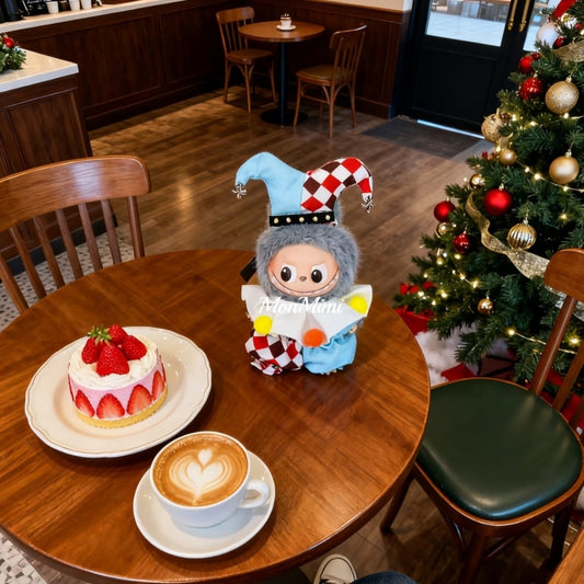 10cm Mini Monsters Labubu Mini Cute Circus Clown Doll Costume Lm012