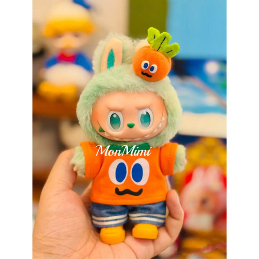 15–17cm The Monsters Labubu Cute Carrot Doll Outfit – L027