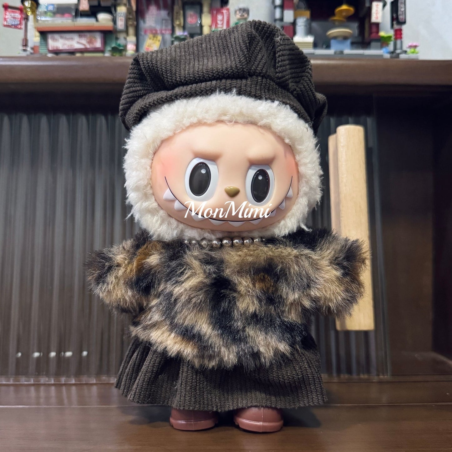 15–17cm The Monsters Labubu Winter Leopard Fur Doll Outfit – L032