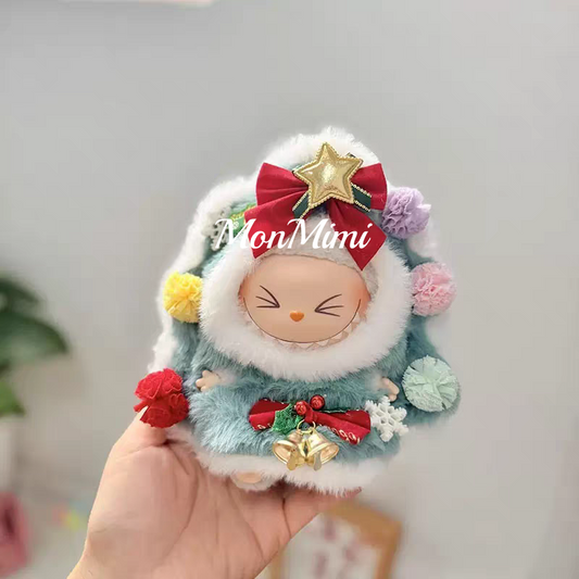 15–17cm The Monsters Labubu Christmas Bell Tree Plush Jumpsuit – L040