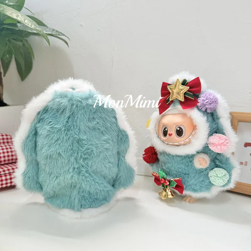 15–17cm The Monsters Labubu Christmas Bell Tree Plush Jumpsuit – L040