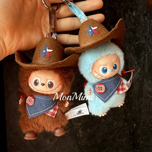 10cm Mini Monsters Labubu Cloth Western Cowboy Set-Lm001