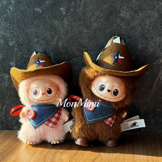 10cm Mini Monsters Labubu Cloth Western Cowboy Set-Lm001