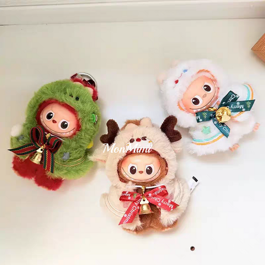 10cm The Monsters Labubu Christmas Elf Snowman Reindeer Plush Cape – Lm005