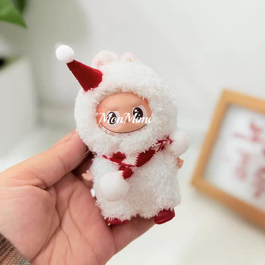 10cm The Monsters Labubu Cute Christmas Snowman Doll Outfit – Lm006