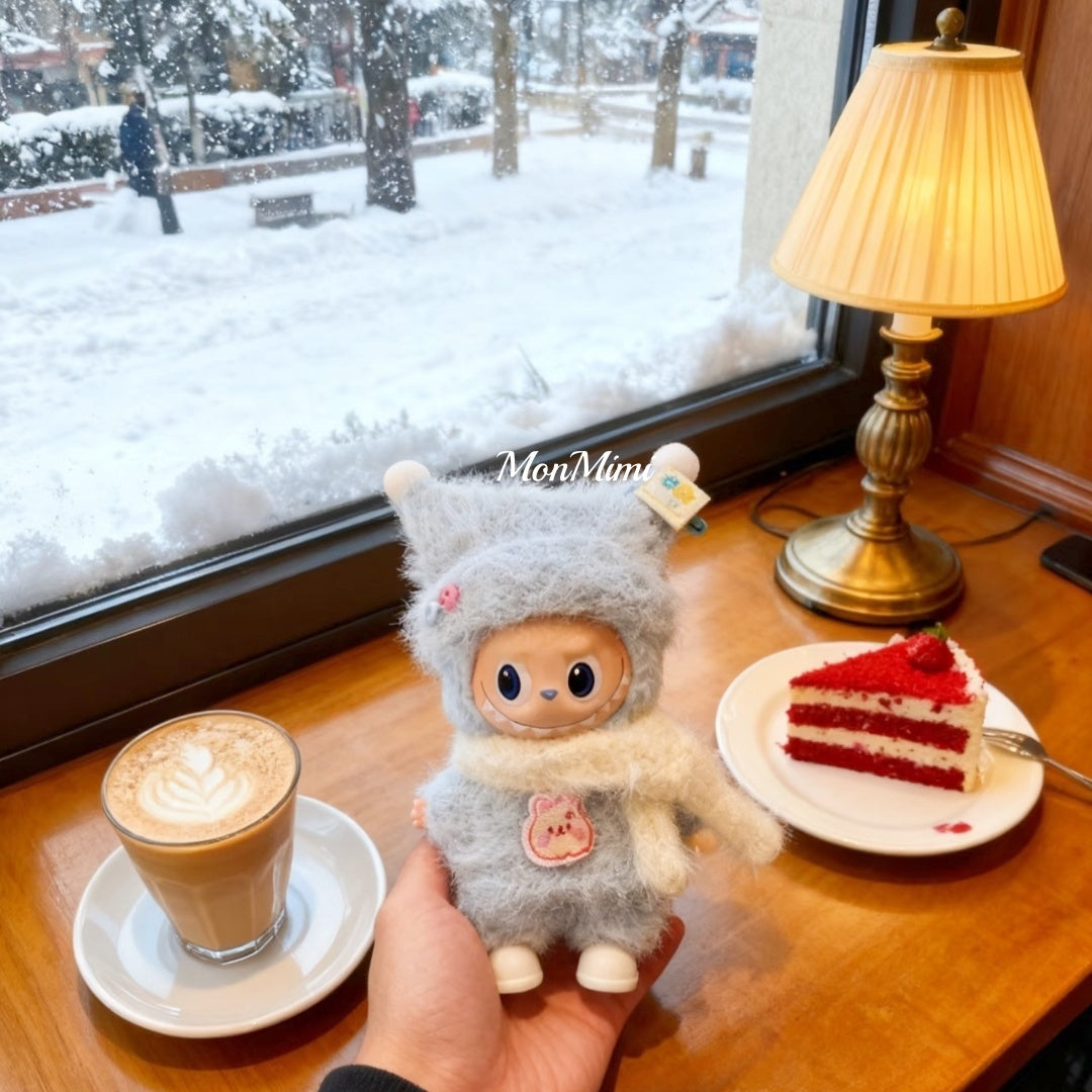 10cm Labubu Mini Monsters Cozy Winter Fuzzy Set Lm010