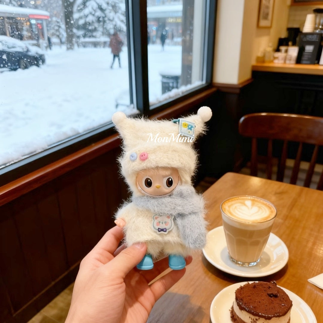10cm Labubu Mini Monsters Cozy Winter Fuzzy Set Lm010