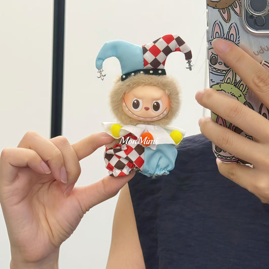 10cm Mini Monsters Labubu Mini Cute Circus Clown Doll Costume Lm012
