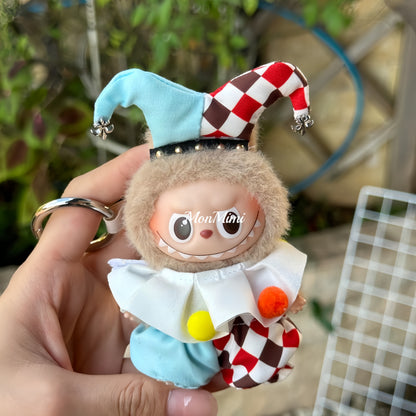 10cm Mini Monsters Labubu Mini Cute Circus Clown Doll Costume Lm012