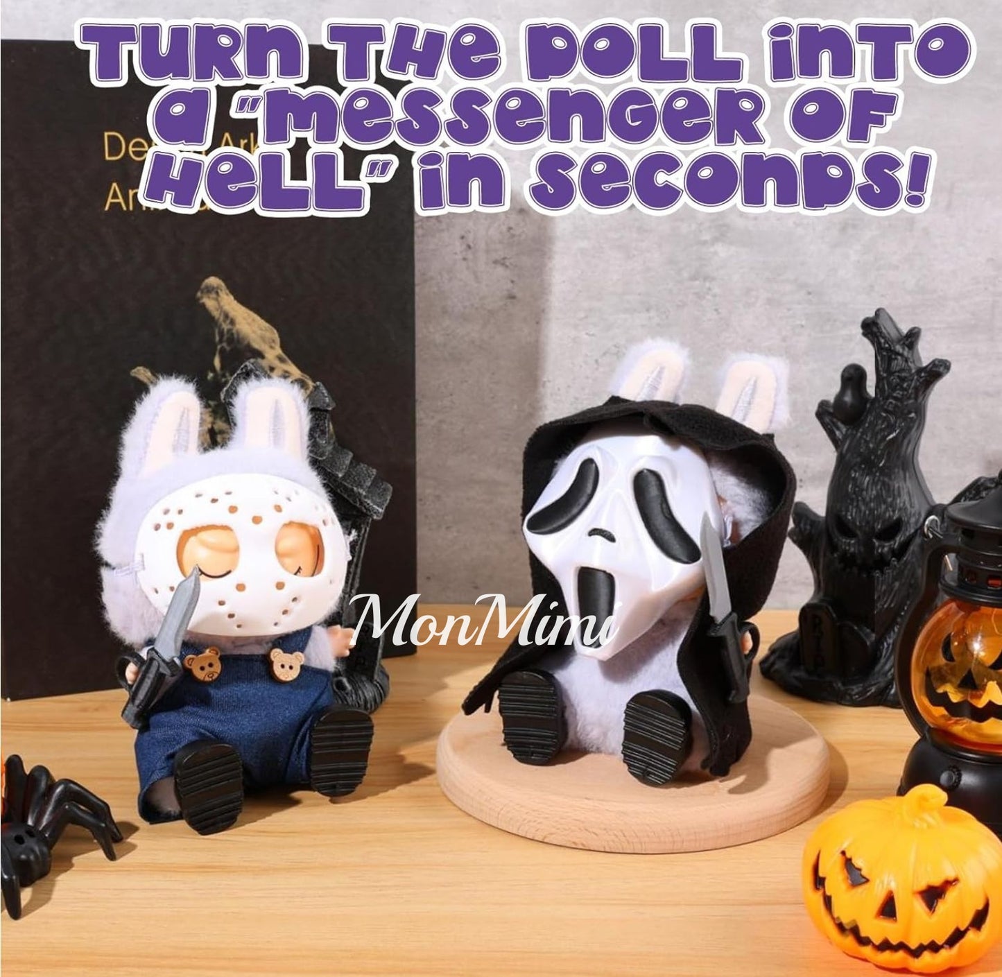 15-17cm The Monsters Labubu Halloween Horror Mask Set-L021