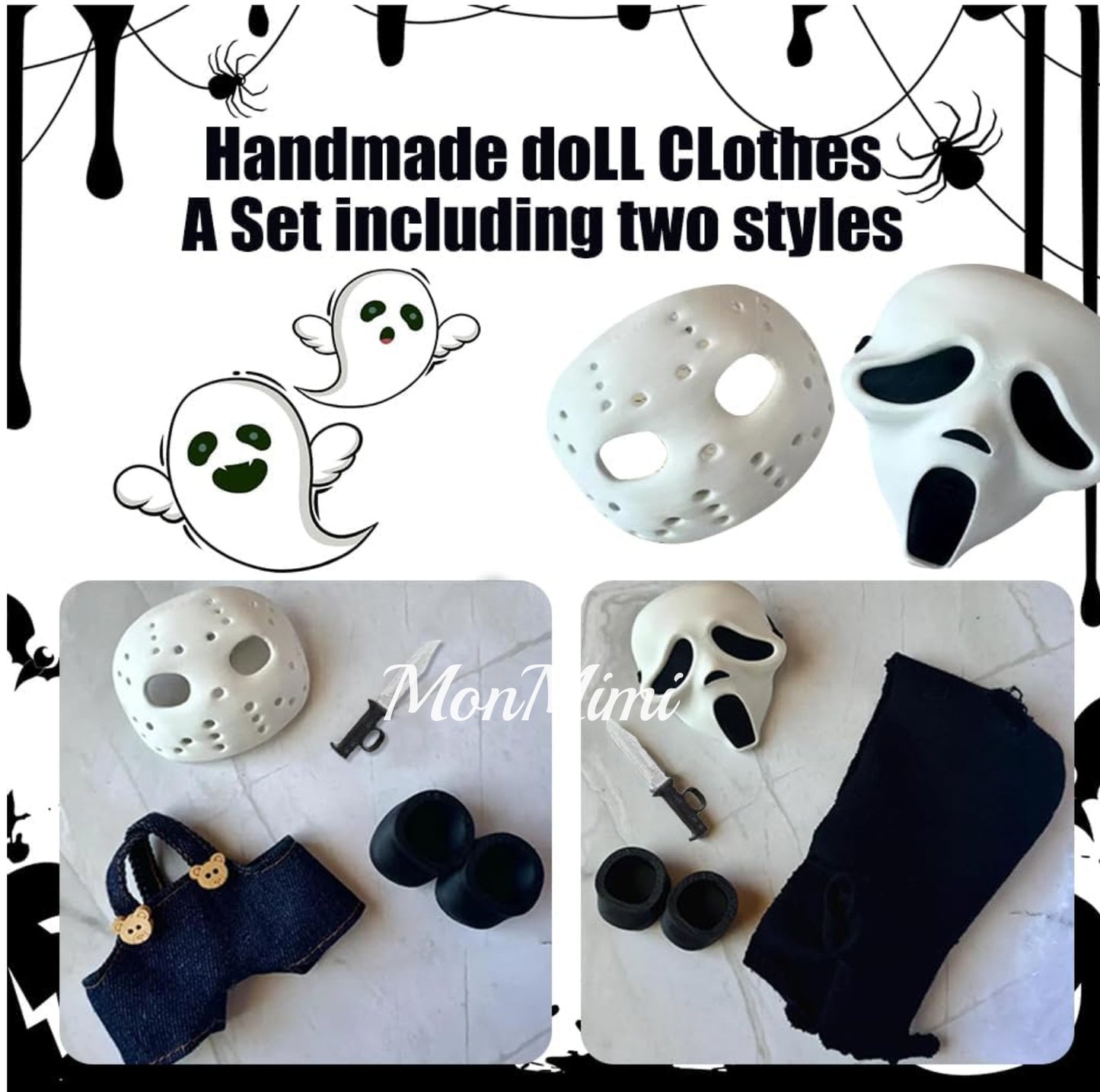 15-17cm The Monsters Labubu Halloween Horror Mask Set-L021