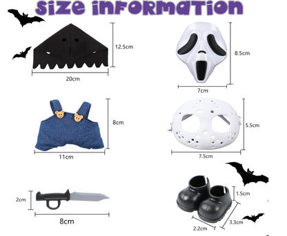 15-17cm The Monsters Labubu Halloween Horror Mask Set-L021