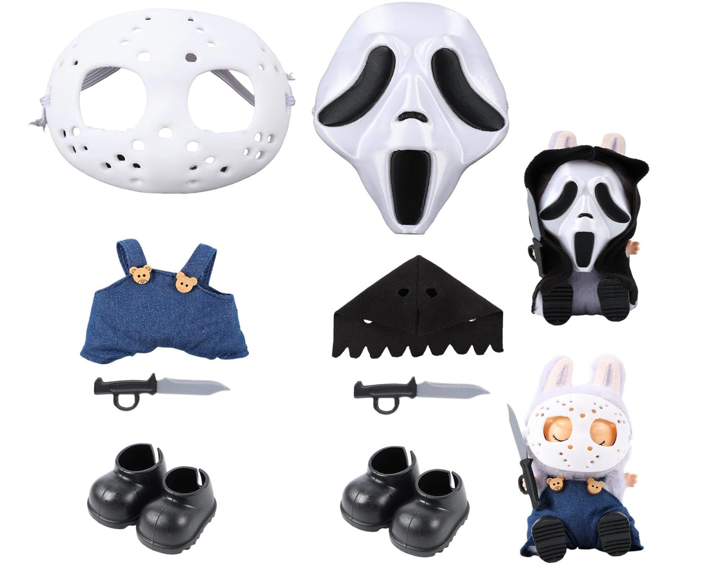 15-17cm The Monsters Labubu Halloween Horror Mask Set-L021