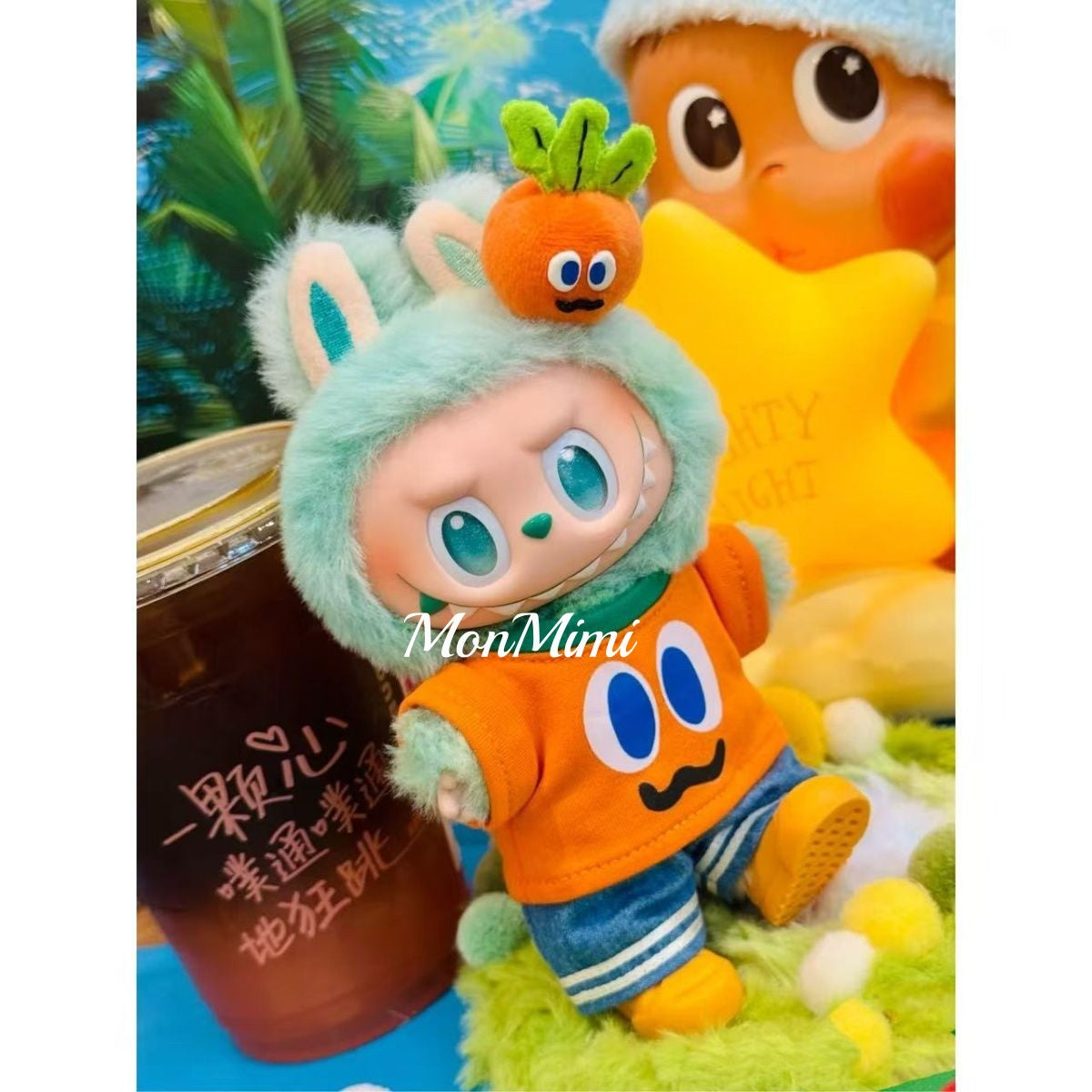 15–17cm The Monsters Labubu Cute Carrot Doll Outfit – L027