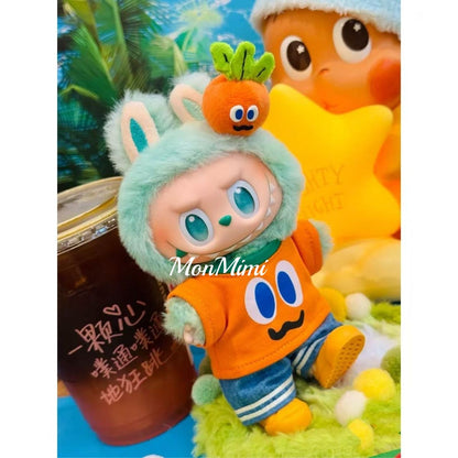 15–17cm The Monsters Labubu Cute Carrot Doll Outfit – L027