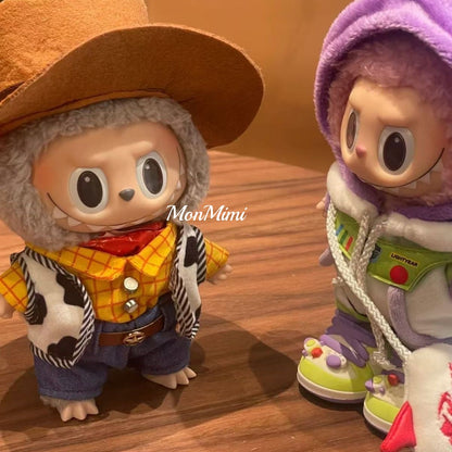 15–17cm The Monsters Labubu Toy Story Theme Doll Outfit – L028