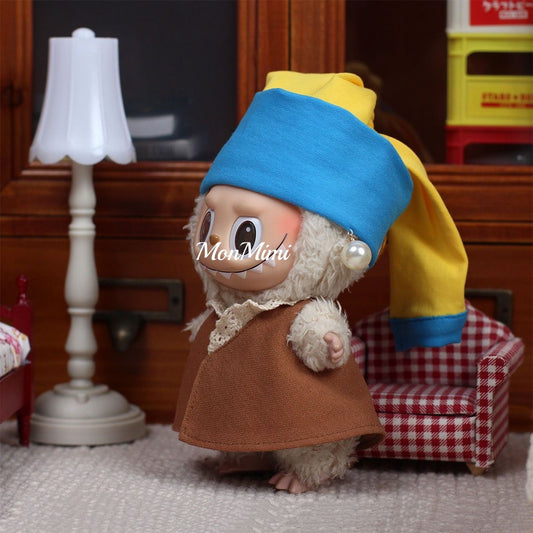 15–17cm The Monsters Labubu Girl with a Pearl Earring Doll Outfit – L029