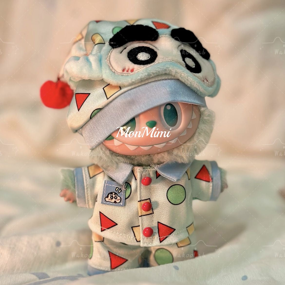 15–17cm The Monsters Labubu Cute Crayon Shin-chan Pajama Doll Outfit – L031