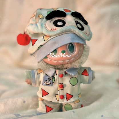 15–17cm The Monsters Labubu Cute Crayon Shin-chan Pajama Doll Outfit – L031