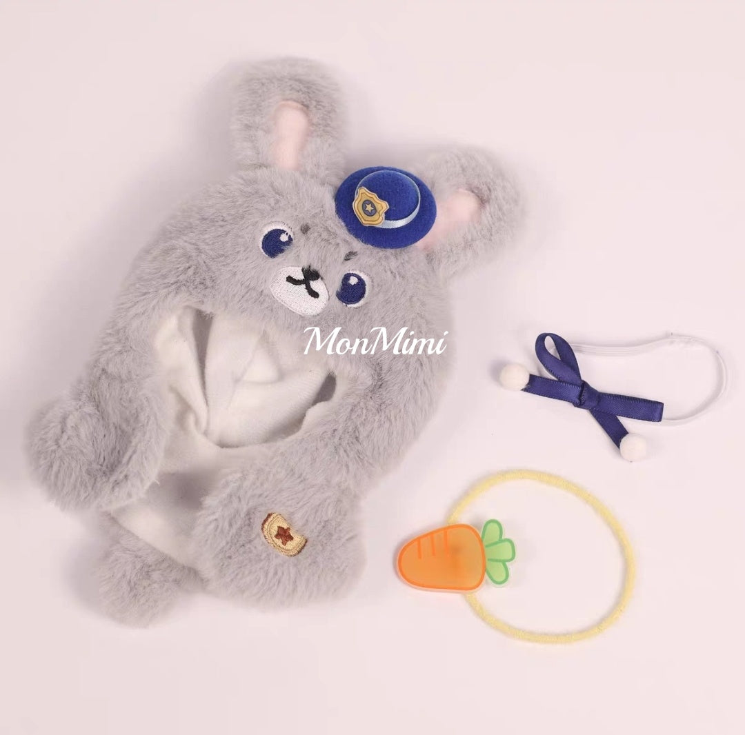 15–17cm The Monsters Labubu Judy & Nick Fox Bunny Plush Cape– L033