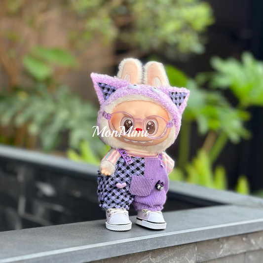 15–17cm The Monsters Labubu Purple Monster Plush Outfit with Cute Ears-L038