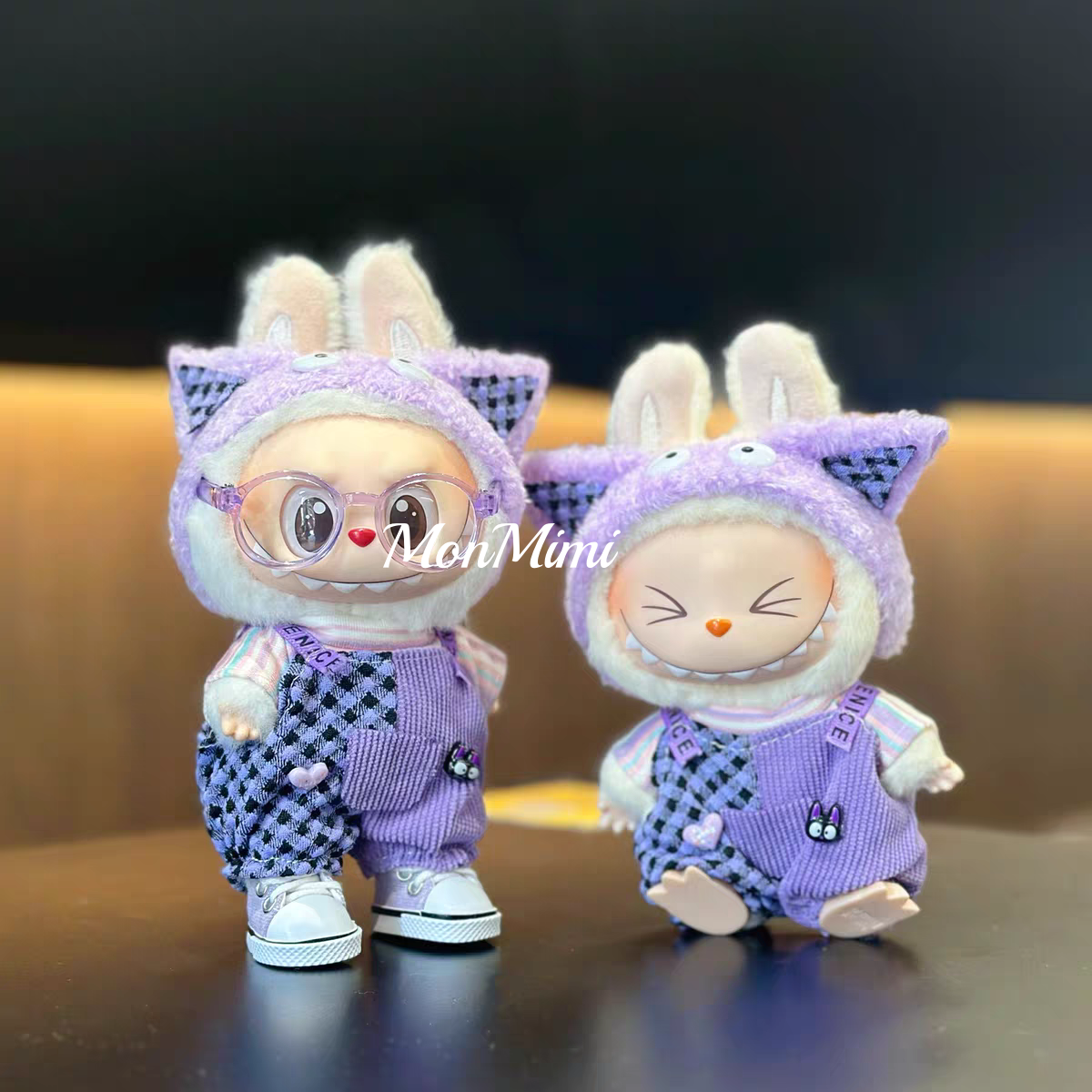 15–17cm The Monsters Labubu Purple Monster Plush Outfit with Cute Ears-L038