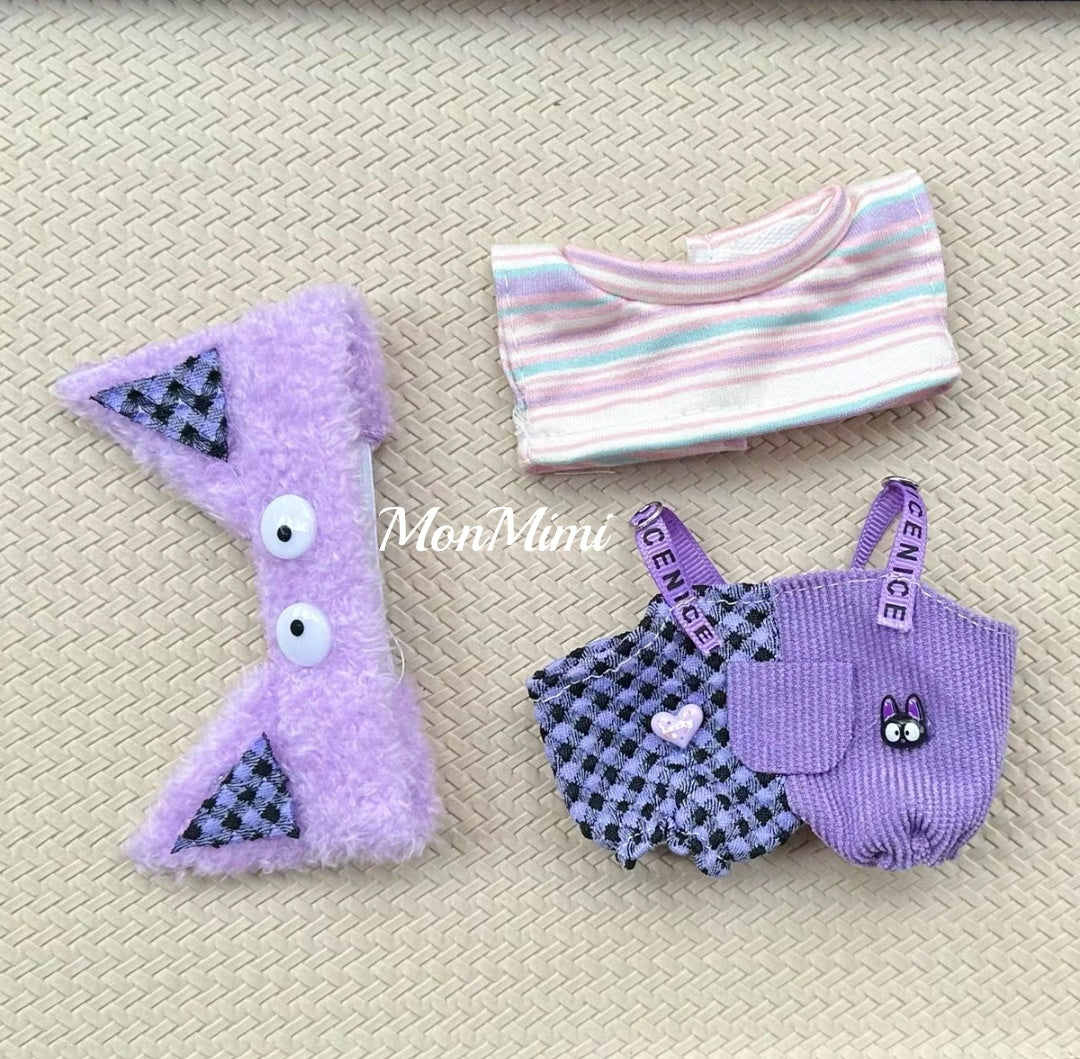 15–17cm The Monsters Labubu Purple Monster Plush Outfit with Cute Ears-L038