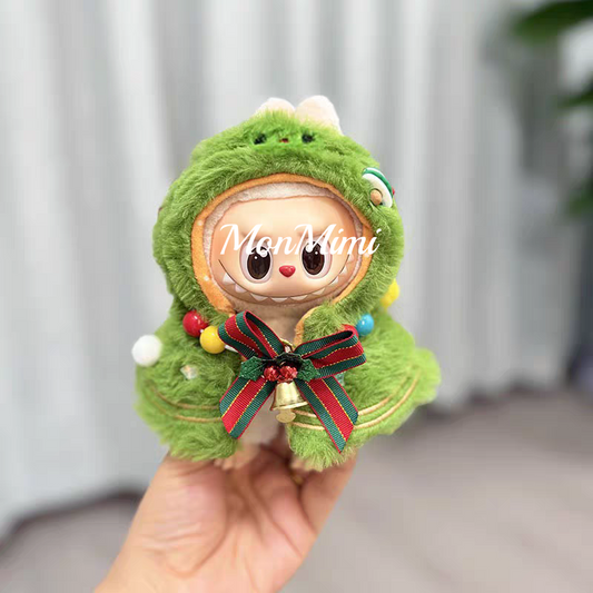 15–17cm The Monsters Labubu Christmas Elf Snowman Reindeer Plush Cape – L039