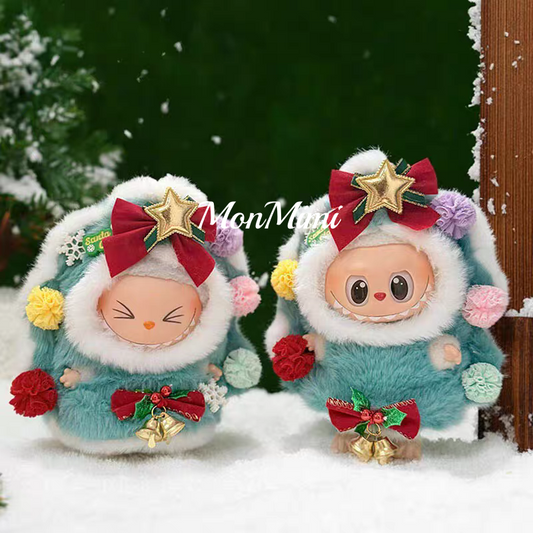 15–17cm The Monsters Labubu Christmas Bell Tree Plush Jumpsuit – L040