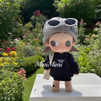 ZSiga 1/8 Doll Gray Hat & Cool Black Outfit Set-Z080