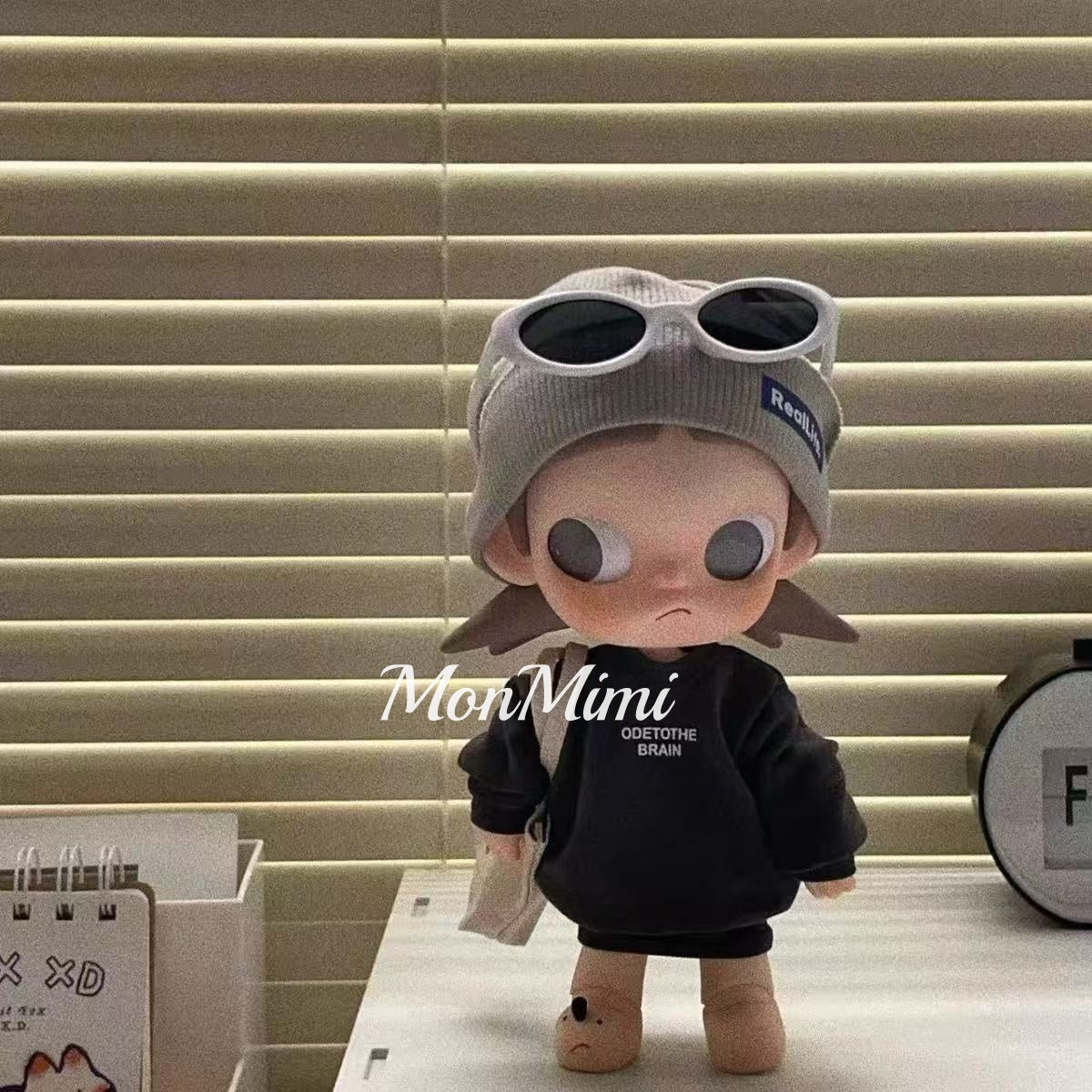 ZSiga 1/8 Doll Gray Hat & Cool Black Outfit Set-Z080