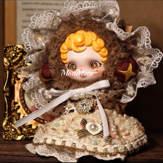 [Pre-Order]SKULLPANDA Doll Cloth Satin Chocolate Evening Dress-SP090