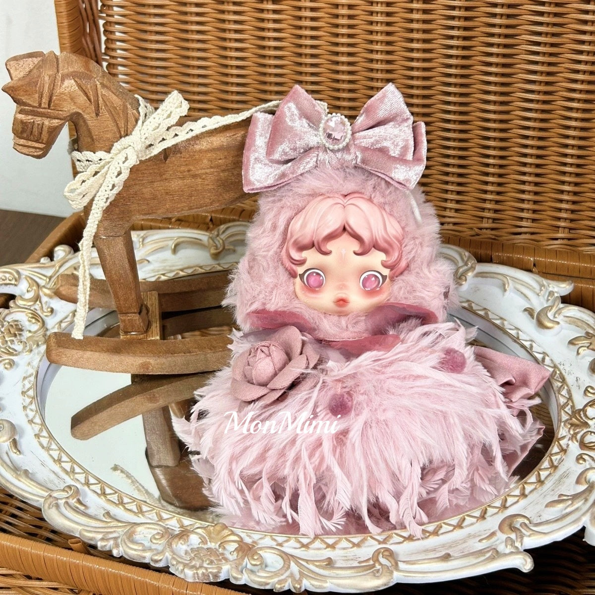 SKULLPANDA Doll Cloth Purple Velvet Rose Dress – SP002