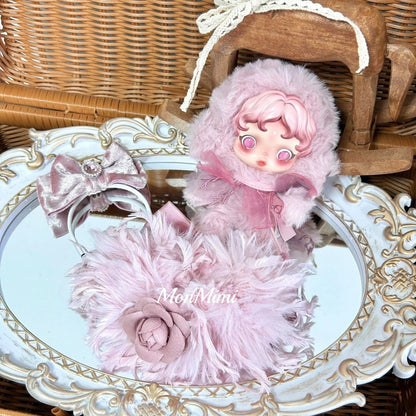 SKULLPANDA Doll Cloth Purple Velvet Rose Dress – SP002